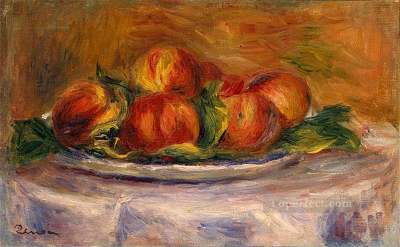 Melocotones en un plato bodegón Pierre Auguste Renoir Pintura al óleo